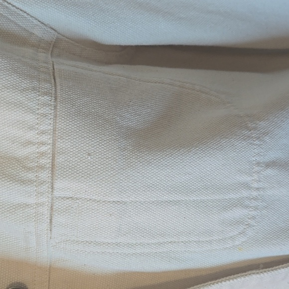 VINTAGE LAUREN JEANS CO Cream Denim Longline Button Down Utility Jacket MEDIUM - Picture 6 of 16